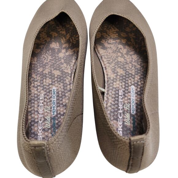 Skechers Womens Cleo Skokie Casual Ballet Flat Size 8 Wide Fit Taupe Pointed Toe - Picture 6 of 9